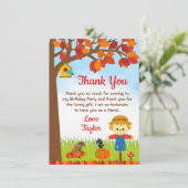 Herfstvalk Scarecrow Verjaardag Bedankkaart (Staand voorkant)