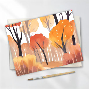 Herfstvalloof bos aquarel bladeren briefkaart