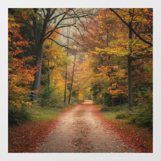 Herfstvenster vastklemmen raamsticker