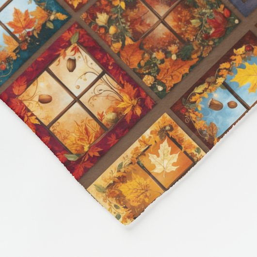 Herfstvensters Fleece Deken (Hoek)