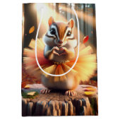 Herfstverjaardag Chipmunk met een Tutu Medium Cadeauzakje (Voorkant)