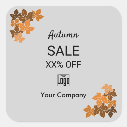 Herfstverkoop op marketingmateriaal vierkante sticker (Voorkant)