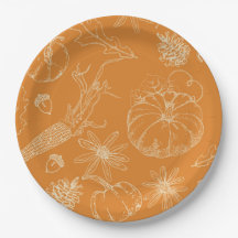 Herfstviering Schets in Sinaasappel