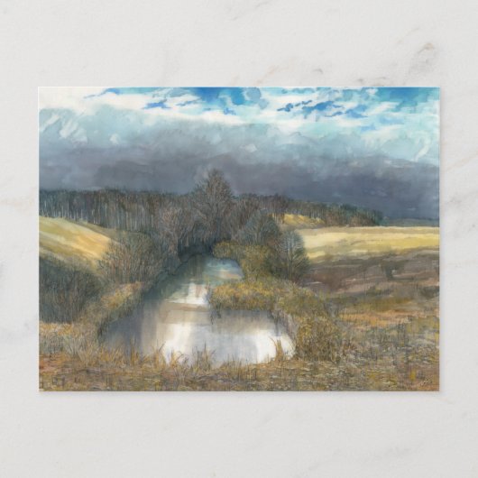 herfstvijver briefkaart (Voorkant)