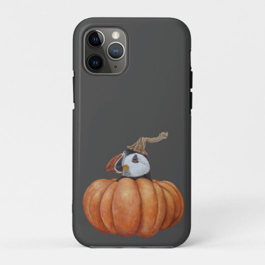 Herfstvondst met papegaaiduiker iPhone 11 Pro Hoes (Achterkant)