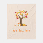 Herfstvos met pompoen aangepaste tekst fleece deken (Voorkant)