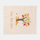 Herfstvos met pompoen aangepaste tekst fleece deken (Voorkant (Horizontaal))