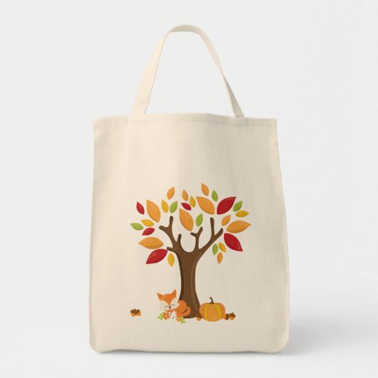 Herfstvos onder de Herfst bladeren pompoen Tote Bag (Voorkant)