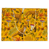 Herfstvossen op sinaasappel groot cadeauzakje (Achterkant)