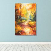 Herfstwandeling Fine Art Canvas Afdruk (Insitu (Houten vloer))
