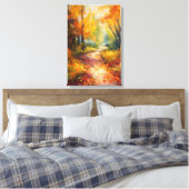 Herfstwandeling Fine Art Canvas Afdruk (Insitu (Slaapkamer))