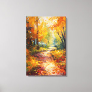 Herfstwandeling Fine Art Canvas Afdruk