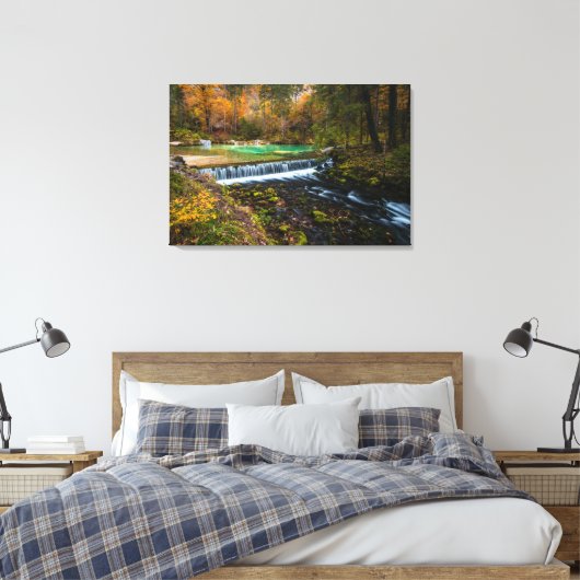 Herfstwaterval in Kamniška Bistrica, Slo Canvas Afdruk (Insitu (Slaapkamer))