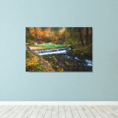 Herfstwaterval in Kamniška Bistrica, Slo Canvas Afdruk (Insitu (Houten vloer))