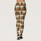  herfstweide schilderij klaprozen leggings (Achterkant)