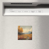  herfstweide schilderij klaprozen magneet (Insitu (Vaatwasser))