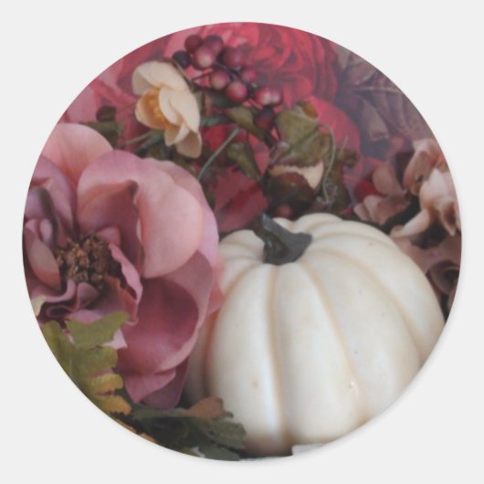 Herfstzegels Ronde Sticker (Voorkant)