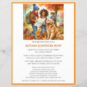 Herfstzoektocht voor kinderen flyer