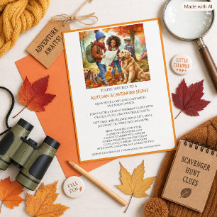 Herfstzoektocht voor kinderen flyer