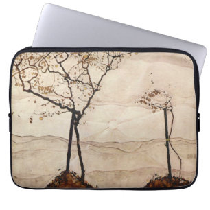 Herfstzon en bomen van Egon Schiele, Vintage Kunst Laptop Sleeve
