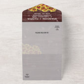 Herfstzonnebloemen op hek bruiloft all in one uitnodiging (Buitenkant)