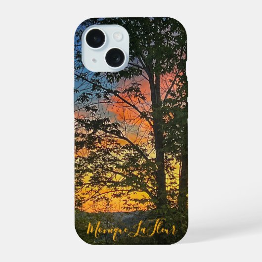"Herfstzonsondergang" iPhone 15 Hoesje (Achterkant)