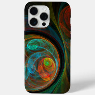 Hergeboorblauwe Abstracte kunst iPhone 15 Pro Max Hoesje