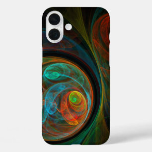 Hergeboorblauwe Abstracte kunst iPhone 16 Plus Hoesje