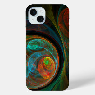 Hergeboorblauwe Abstracte kunst iPhone 15 Mini Hoesje