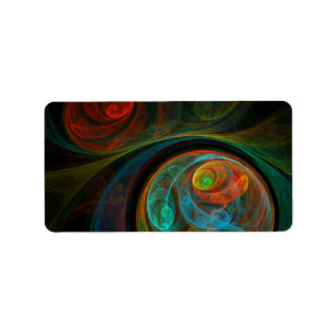Hergeboorblauwe Abstracte kunst Etiket
