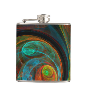 Hergeboorblauwe Abstracte kunst Heupfles