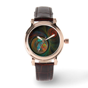 Hergeboorblauwe Abstracte kunst Horloge