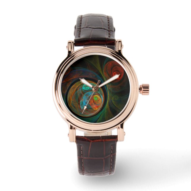 Hergeboorblauwe Abstracte kunst Horloge (Voorkant)