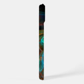 Hergeboorblauwe Abstracte kunst iPhone Hoesje (Rechterkant)