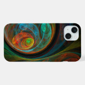 Hergeboorblauwe Abstracte kunst iPhone Hoesje (Achterkant horizontaal)