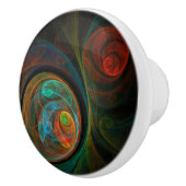 Hergeboorblauwe Abstracte kunst Keramische Knop (Rechts)