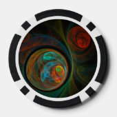 Hergeboorblauwe Abstracte kunst Poker Chips (Achterkant)