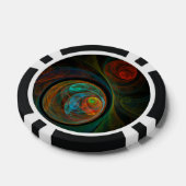 Hergeboorblauwe Abstracte kunst Poker Chips (Enkel)