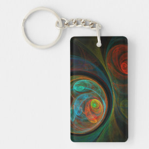 Hergeboorblauwe Abstracte kunst Sleutelhanger