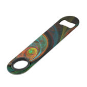 Hergeboorblauwe Abstracte kunst Speed Flessenopener (Achterkant Gekanteld)