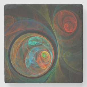 Hergeboorblauwe Abstracte kunst Stenen Onderzetter