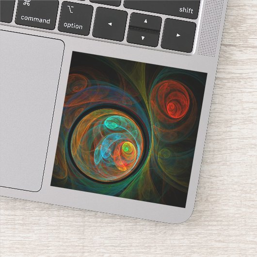 Hergeboorblauwe Abstracte kunst Sticker (Detail)