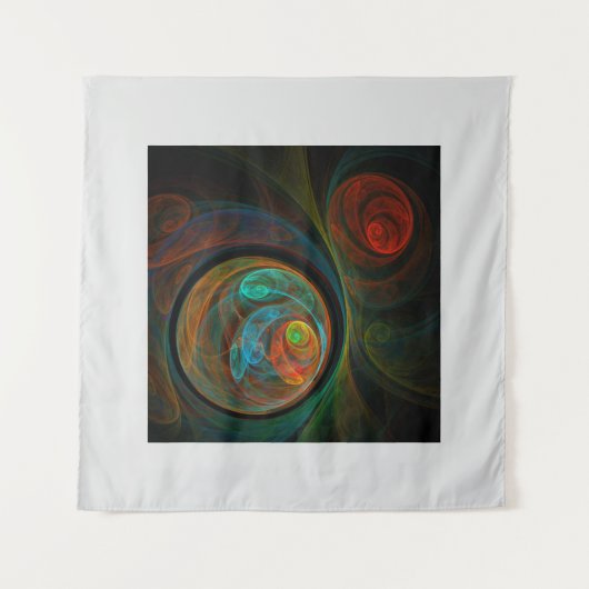 Hergeboorblauwe Abstracte kunst Wandkleed (Voorkant)