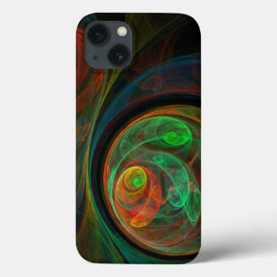 Hergeboorde groene Abstracte kunst iPhone 13 Hoesje