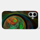 Hergeboorde groene Abstracte kunst Case-Mate iPhone Case (Achterkant (horizontaal))