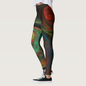 Hergeboorde groene Abstracte kunst Leggings (Links)