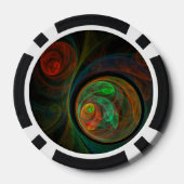 Hergeboorde groene Abstracte kunst Poker Chips (Achterkant)
