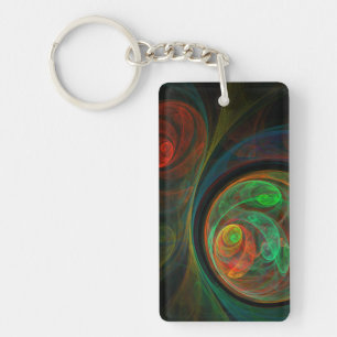 Hergeboorde groene Abstracte kunst Sleutelhanger