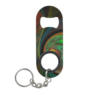 Hergeboorde groene Abstracte kunst Sleutelhanger Flessenopener