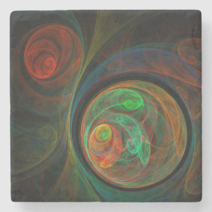 Hergeboorde groene Abstracte kunst Stenen Onderzetter